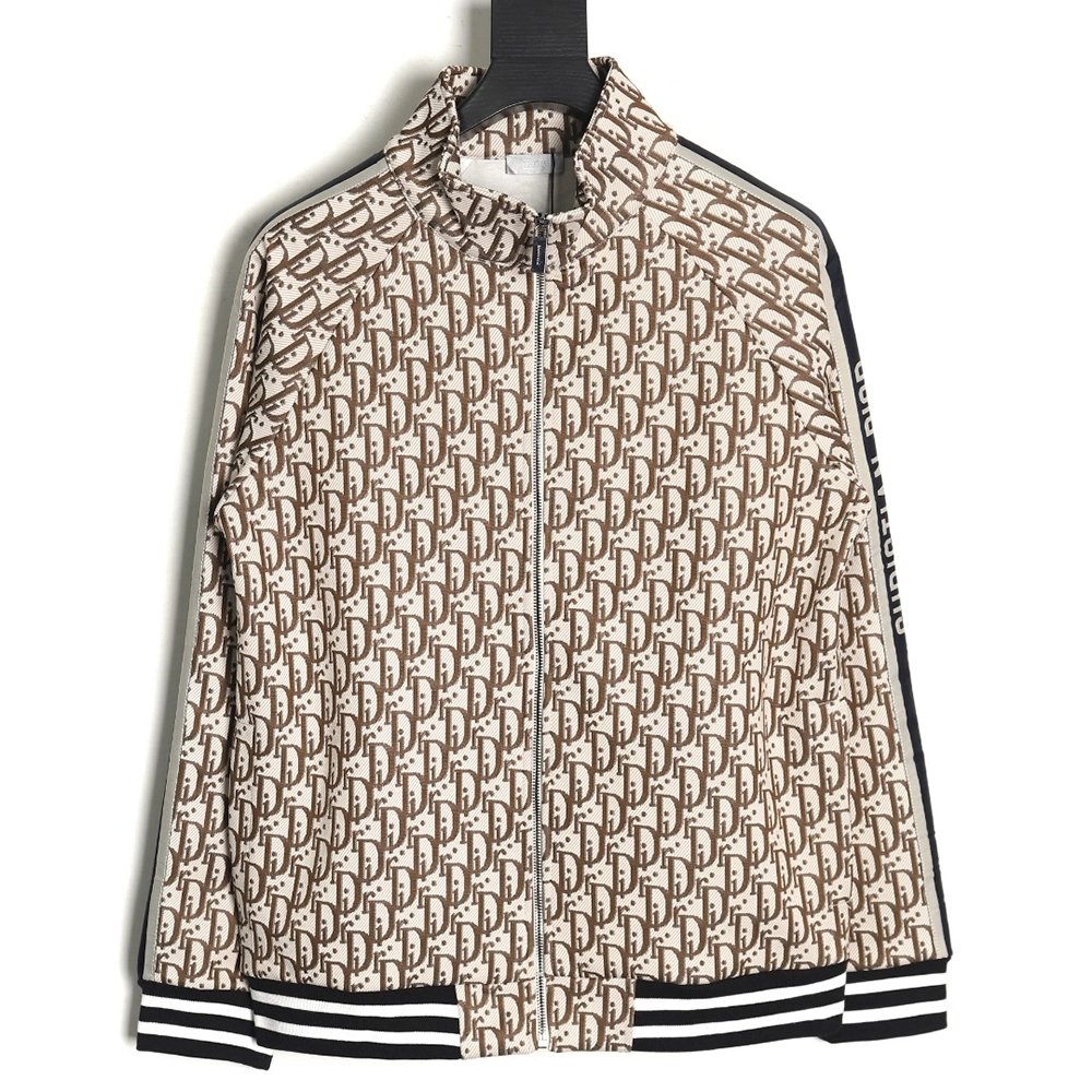 Dior allover jacquard side webbing jacket set (beige),Cheap Replica Reps Dior