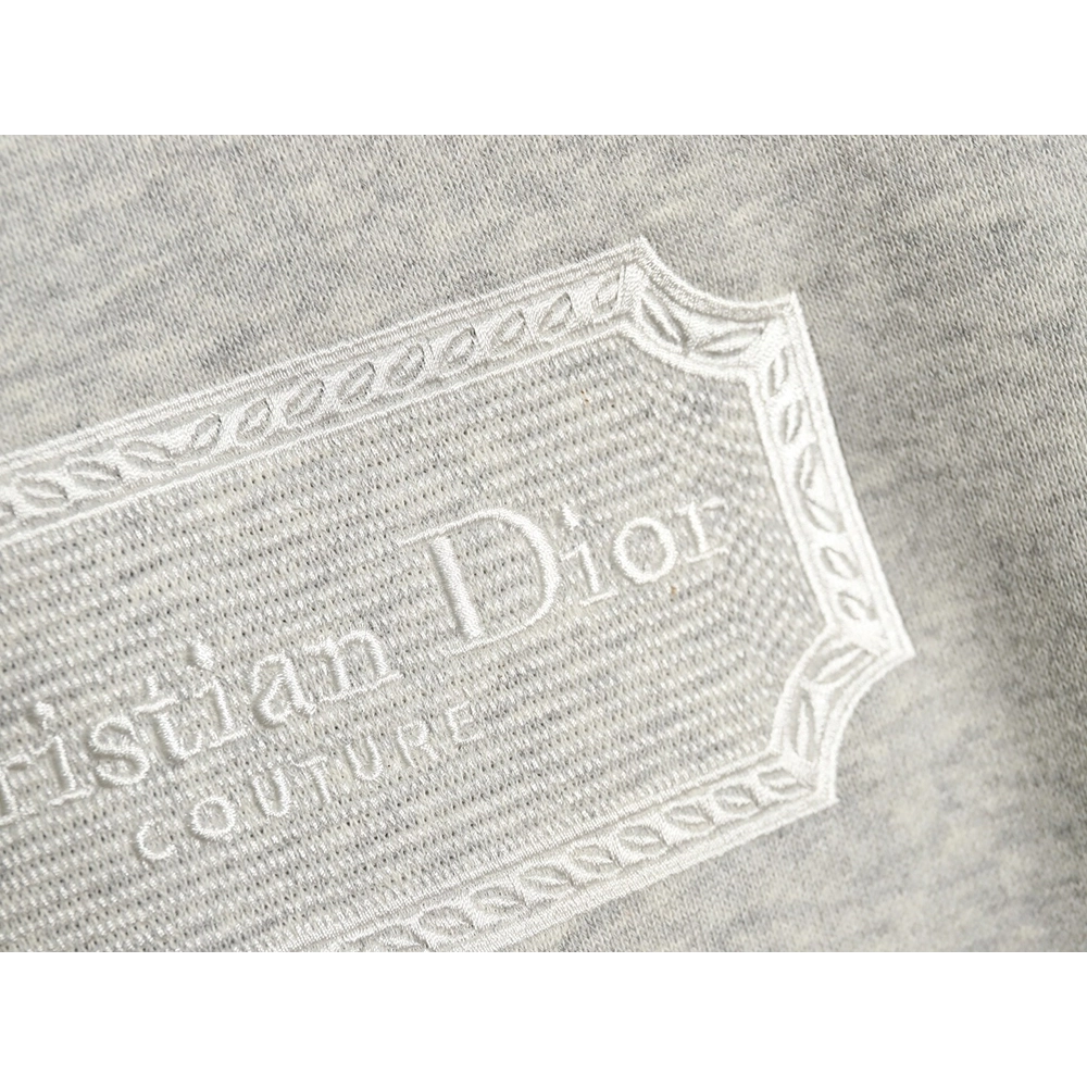 Dior Silver Logo Embroidered Crew Neck Plush Sweatshirt TSK1,Cheap Replica Reps Dior