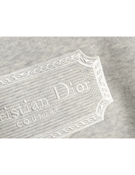 Dior Silver Logo Embroidered Crew Neck Plush Sweatshirt TSK1,Cheap Replica Reps Dior