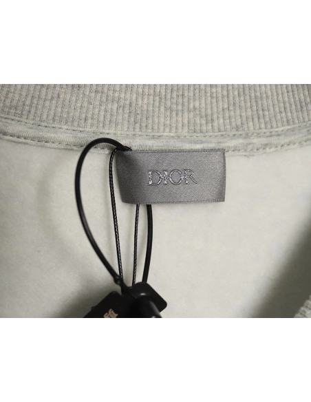 Dior Silver Logo Embroidered Crew Neck Plush Sweatshirt TSK1,Cheap Replica Reps Dior