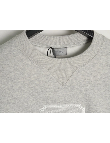Dior Silver Logo Embroidered Crew Neck Plush Sweatshirt TSK1,Cheap Replica Reps Dior