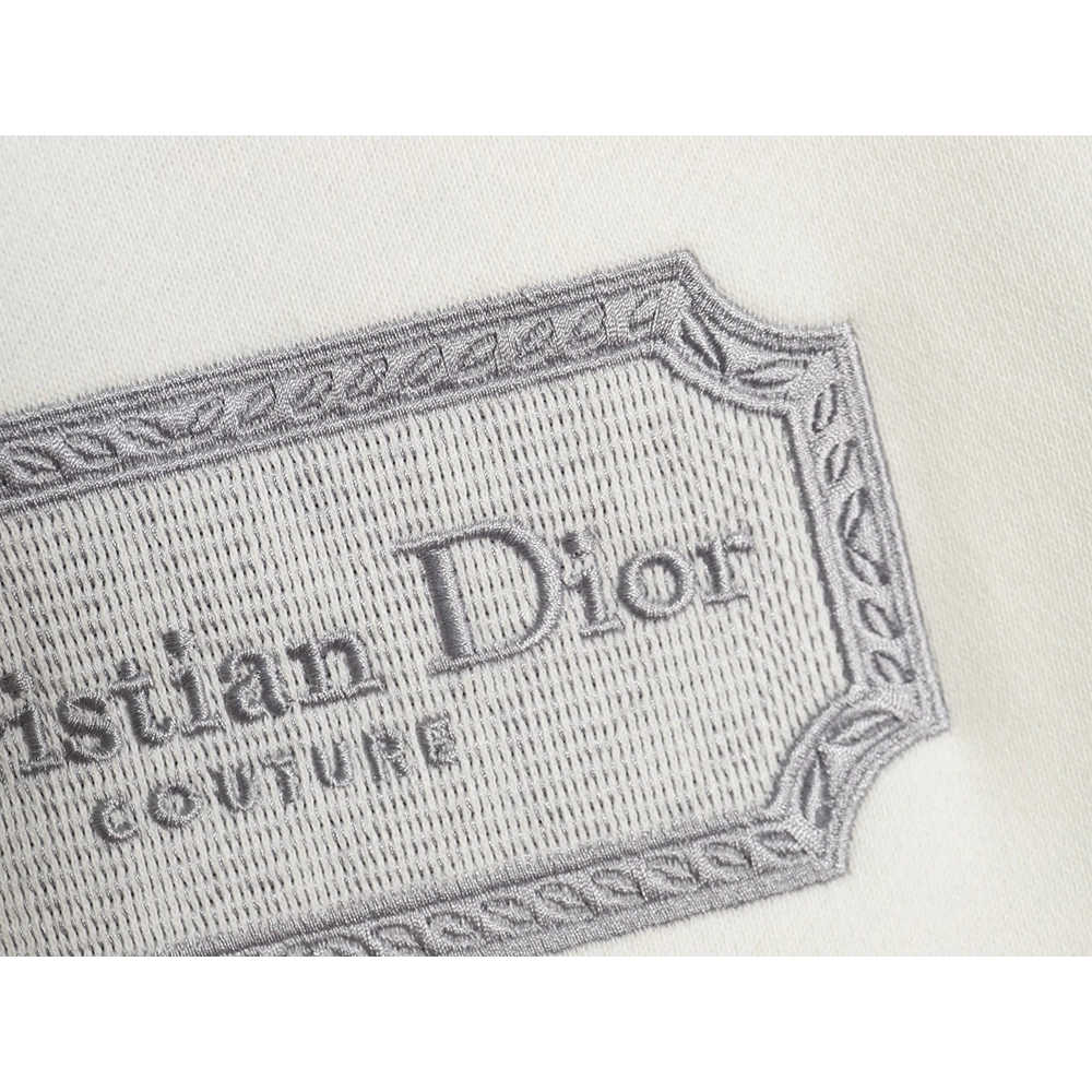 Dior Silver Logo Embroidered Crew Neck Plush Sweatshirt,Cheap Replica Reps Dior