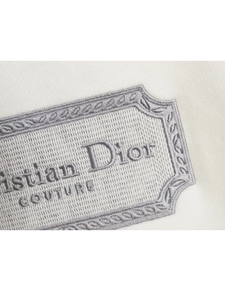 Dior Silver Logo Embroidered Crew Neck Plush Sweatshirt,Cheap Replica Reps Dior