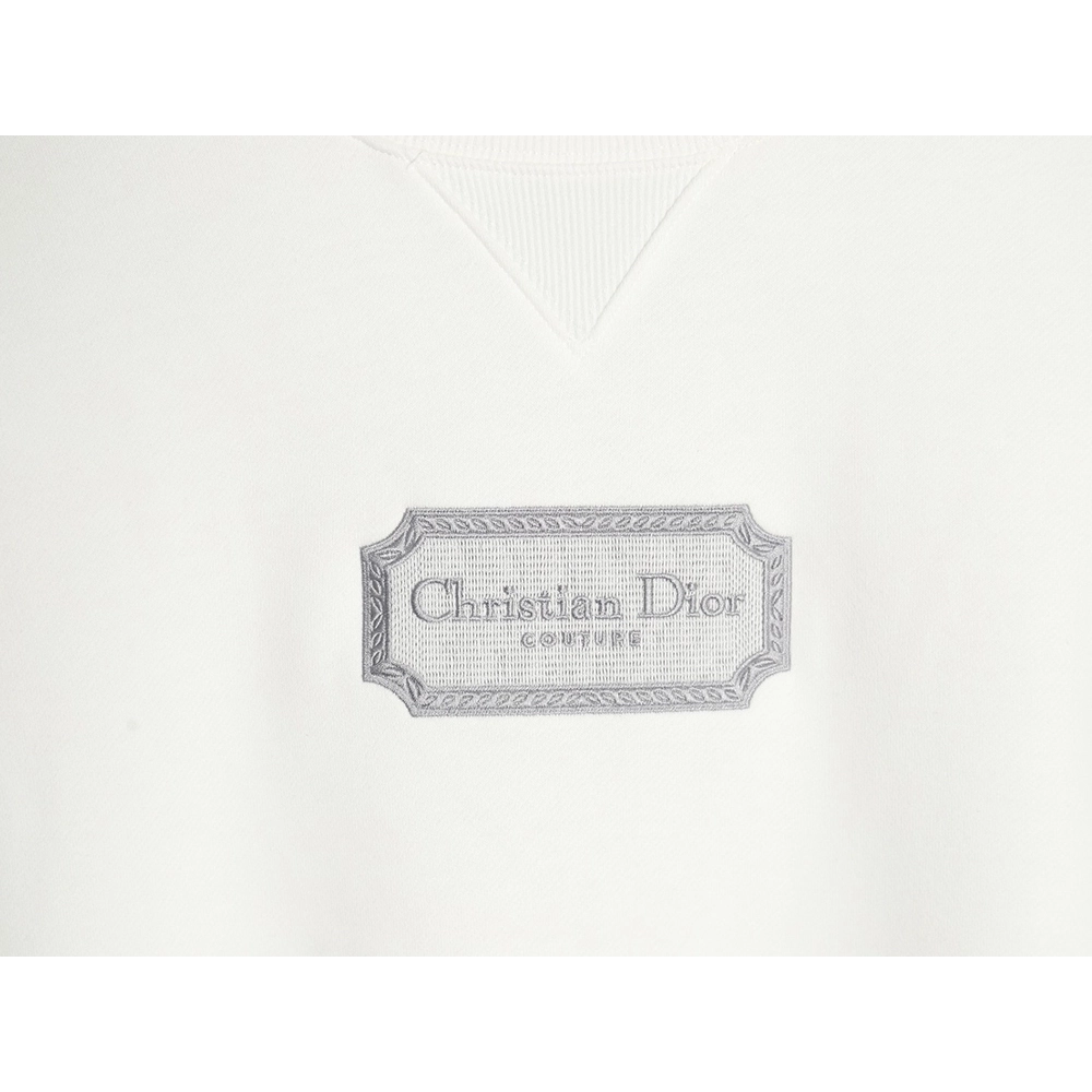 Dior Silver Logo Embroidered Crew Neck Plush Sweatshirt,Cheap Replica Reps Dior