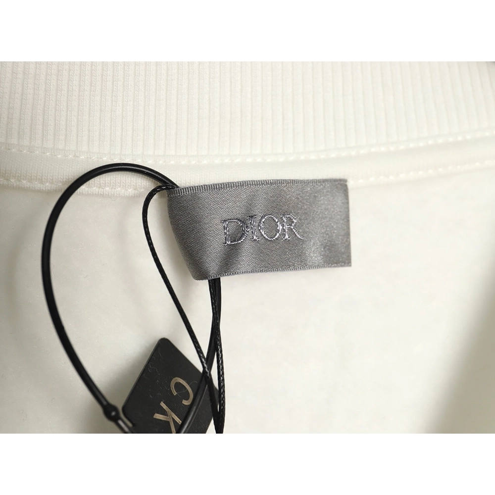 Dior Silver Logo Embroidered Crew Neck Plush Sweatshirt,Cheap Replica Reps Dior