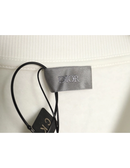 Dior Silver Logo Embroidered Crew Neck Plush Sweatshirt,Cheap Replica Reps Dior