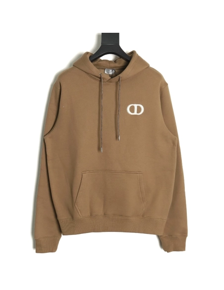 Dior CD monogram embroidered fleece hoodie TSK1,Cheap Replica Reps Dior