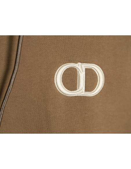Dior CD monogram embroidered fleece hoodie TSK1,Cheap Replica Reps Dior