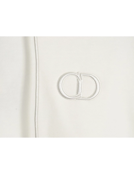 Dior CD monogram embroidered fleece hoodie,Cheap Replica Reps Dior