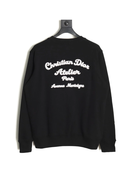 Dior crew neck sweatshirt with front and back slogan embroidery,Cheap Replica Reps Dior