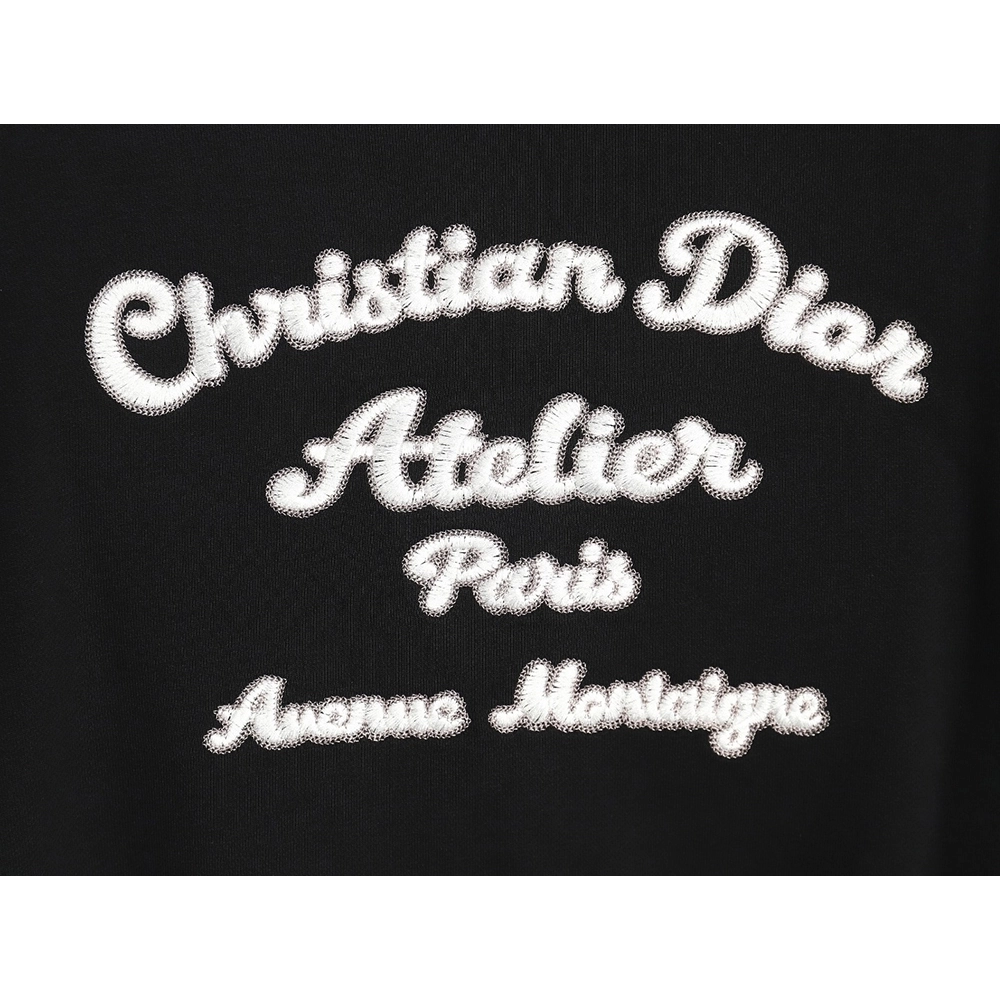 Dior crew neck sweatshirt with front and back slogan embroidery,Cheap Replica Reps Dior