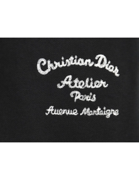Dior crew neck sweatshirt with front and back slogan embroidery,Cheap Replica Reps Dior