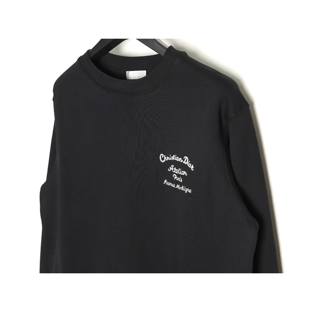 Dior crew neck sweatshirt with front and back slogan embroidery,Cheap Replica Reps Dior