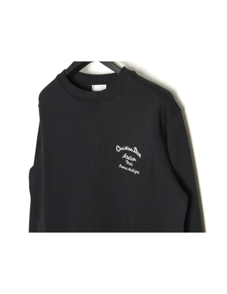 Dior crew neck sweatshirt with front and back slogan embroidery,Cheap Replica Reps Dior