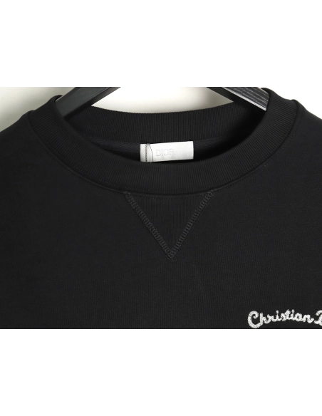 Dior crew neck sweatshirt with front and back slogan embroidery,Cheap Replica Reps Dior