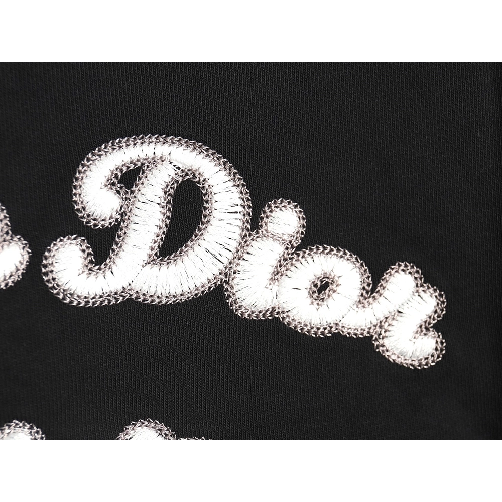 Dior crew neck sweatshirt with front and back slogan embroidery,Cheap Replica Reps Dior