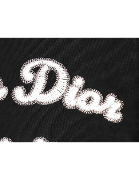 Dior crew neck sweatshirt with front and back slogan embroidery,Cheap Replica Reps Dior