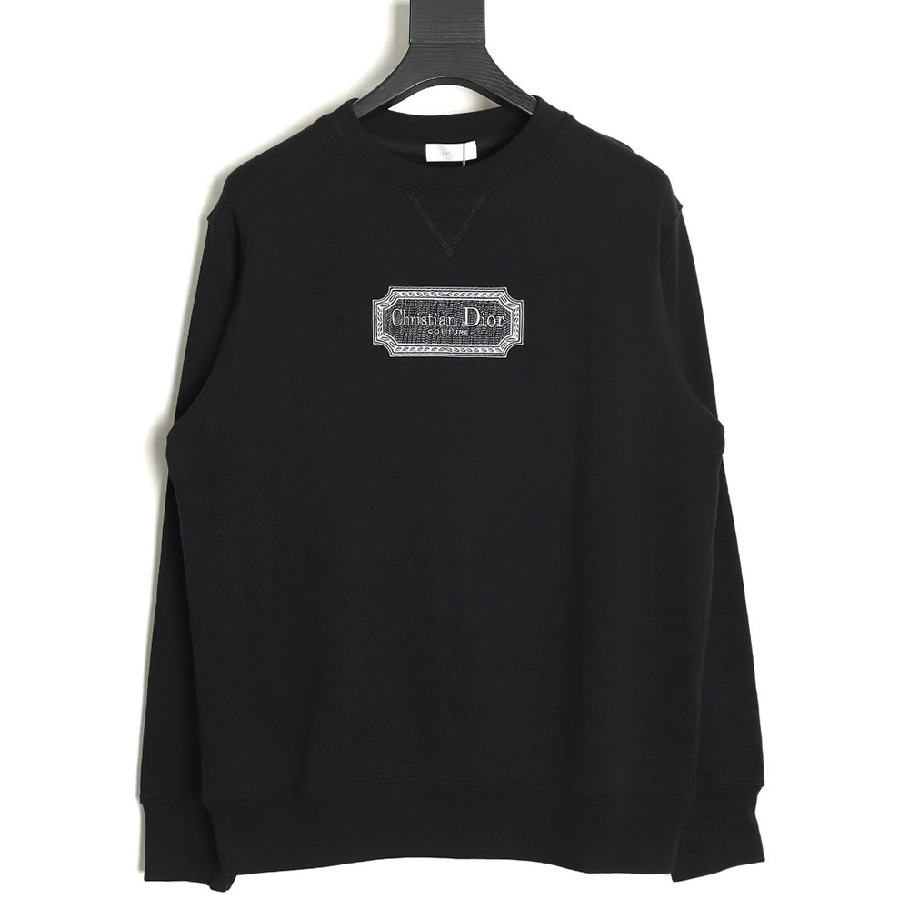 Dior round neck sweatshirt with block letter embroidery,Cheap Replica Reps Dior