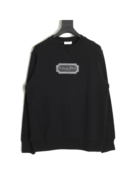 Dior round neck sweatshirt with block letter embroidery,Cheap Replica Reps Dior
