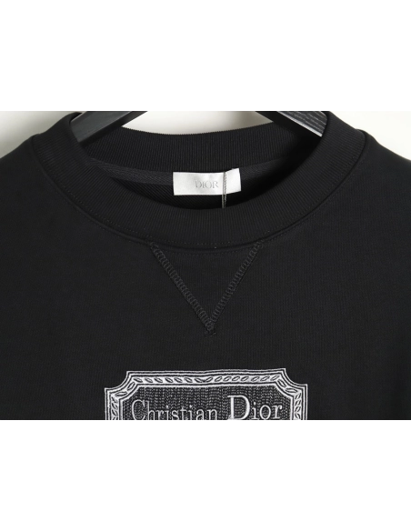 Dior round neck sweatshirt with block letter embroidery,Cheap Replica Reps Dior