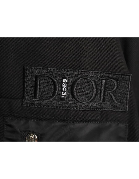 Dior Logo embroidered zipup denim jacket TSK1,Cheap Replica Reps Dior