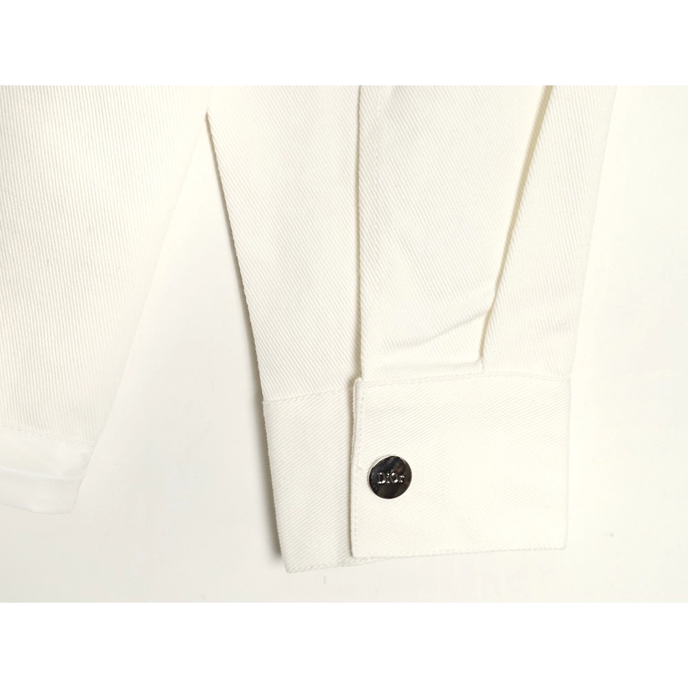 Dior Logo embroidered zipup denim jacket,Cheap Replica Reps Dior