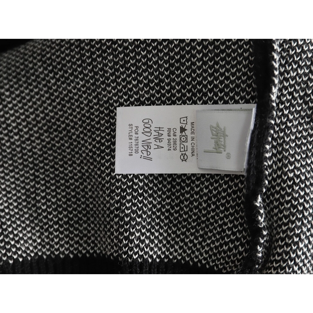 Stussy all over large logo letters knitted round neck sweater TSK1,Cheap Replica Reps Stussy