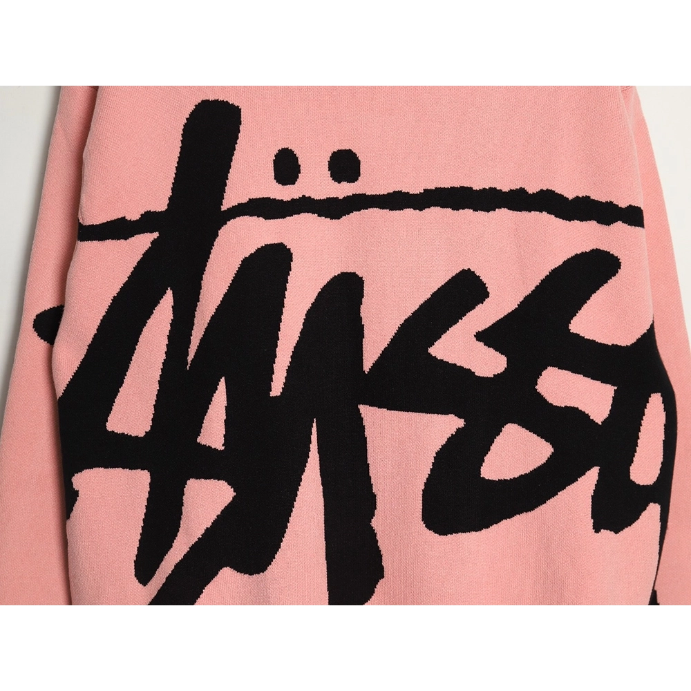 Stussy all over large logo letters knitted round neck sweater,Cheap Replica Reps Stussy