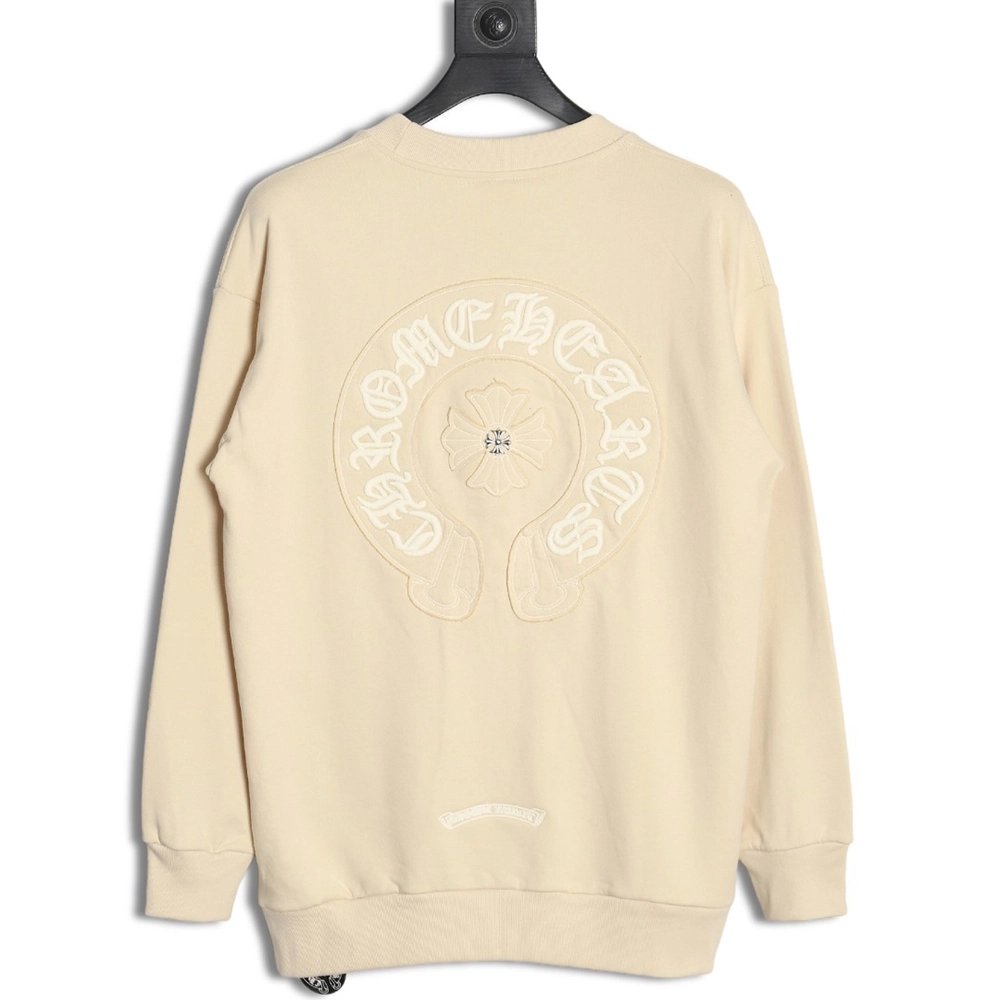 Chrome Hearts distressed burnout patch sweatshirt,Cheap Replica Reps Chrome Hearts
