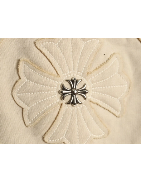 Chrome Hearts distressed burnout patch sweatshirt,Cheap Replica Reps Chrome Hearts