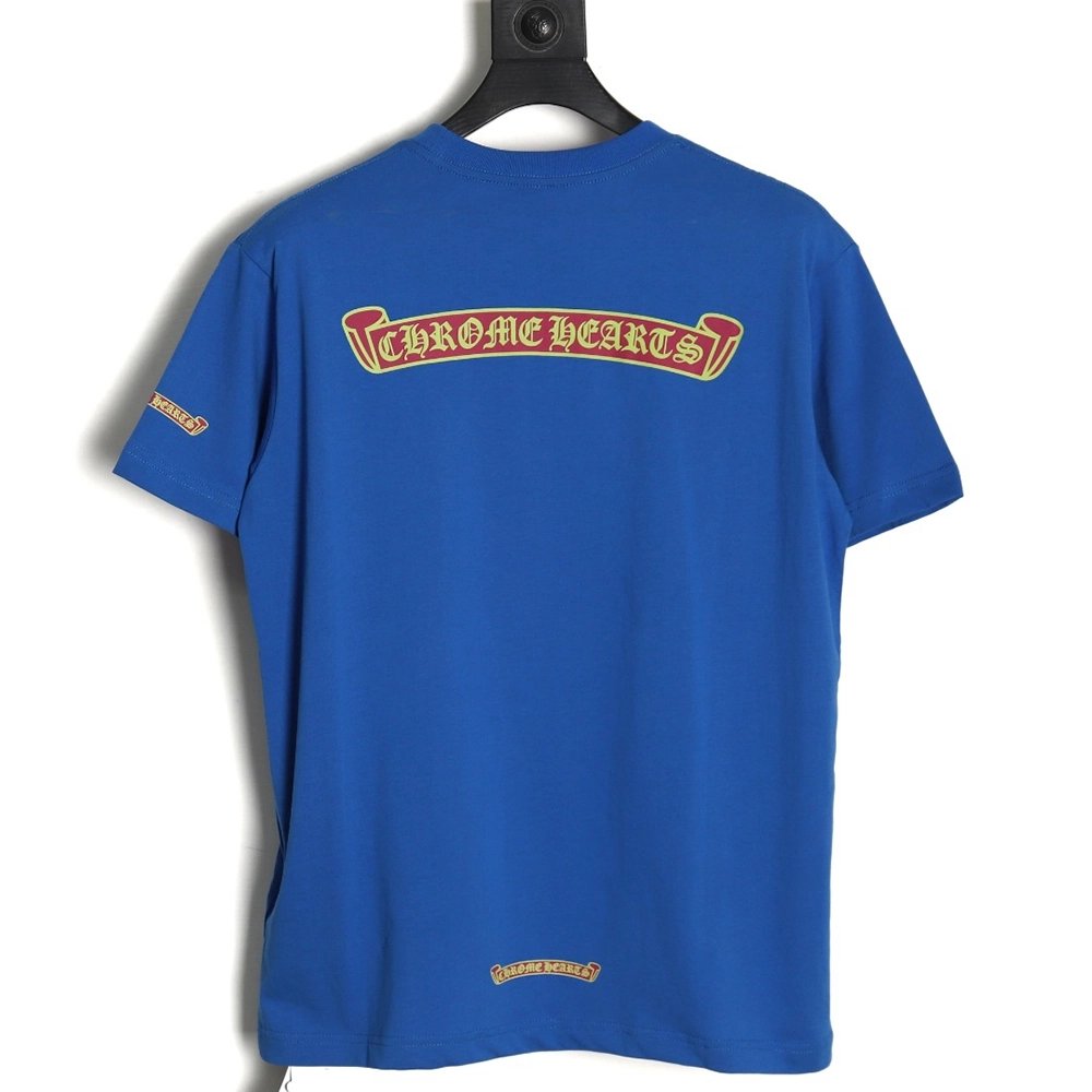 Chrome Hearts scroll banner dopamine color pocket Tshirt,Cheap Replica Reps Chrome Hearts