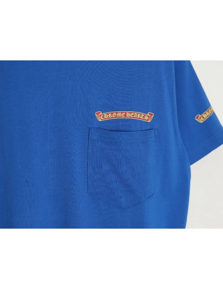 Chrome Hearts scroll banner dopamine color pocket Tshirt,Cheap Replica Reps Chrome Hearts