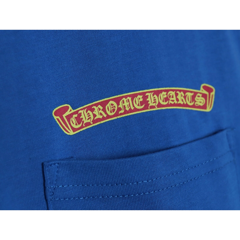 Chrome Hearts scroll banner dopamine color pocket Tshirt,Cheap Replica Reps Chrome Hearts