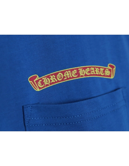 Chrome Hearts scroll banner dopamine color pocket Tshirt,Cheap Replica Reps Chrome Hearts