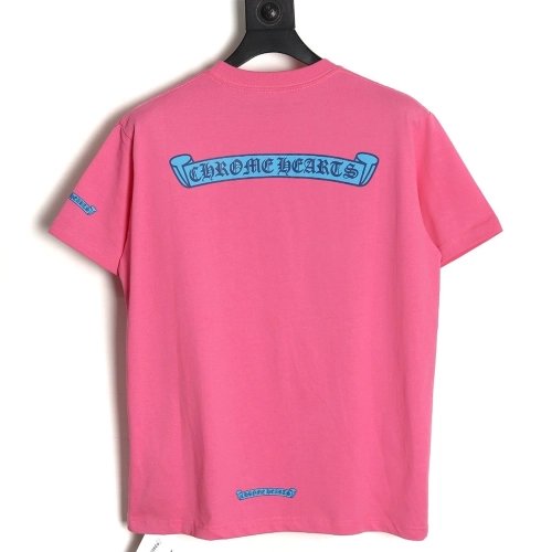 Chrome Hearts scroll banner dopamine color pocket Tshirt,Cheap Replica Reps Chrome Hearts