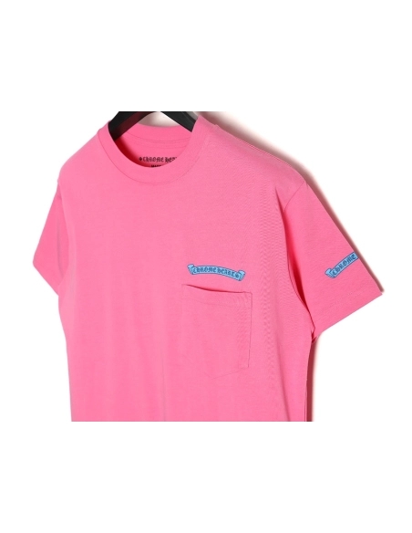 Chrome Hearts scroll banner dopamine color pocket Tshirt,Cheap Replica Reps Chrome Hearts