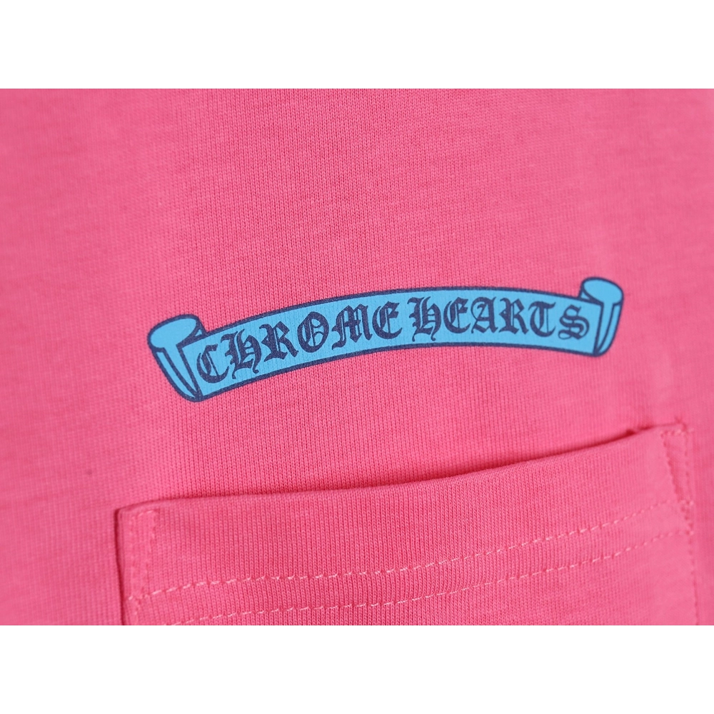 Chrome Hearts scroll banner dopamine color pocket Tshirt,Cheap Replica Reps Chrome Hearts