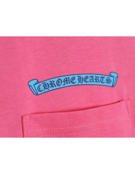 Chrome Hearts scroll banner dopamine color pocket Tshirt,Cheap Replica Reps Chrome Hearts