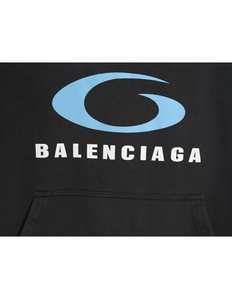 Balenciaga Blue Ring Print Hoodie,Cheap Replica Reps Balenciaga