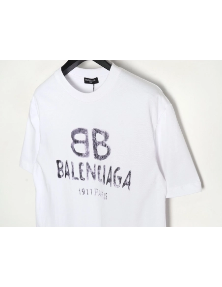 Balenciaga double B logo print short sleeves,Cheap Replica Reps Balenciaga
