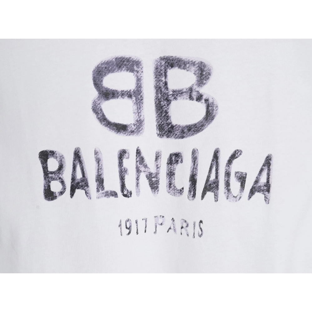 Balenciaga double B logo print short sleeves,Cheap Replica Reps Balenciaga