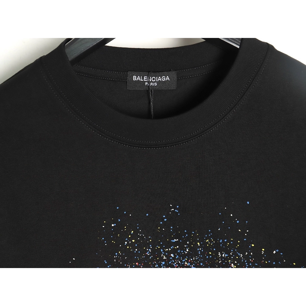 Balenciaga Ink splash lock print short sleeves TSK1,Cheap Replica Reps Balenciaga