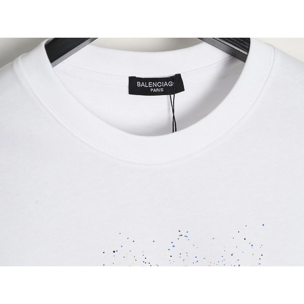 Balenciaga Ink splash lock print short sleeves,Cheap Replica Reps Balenciaga