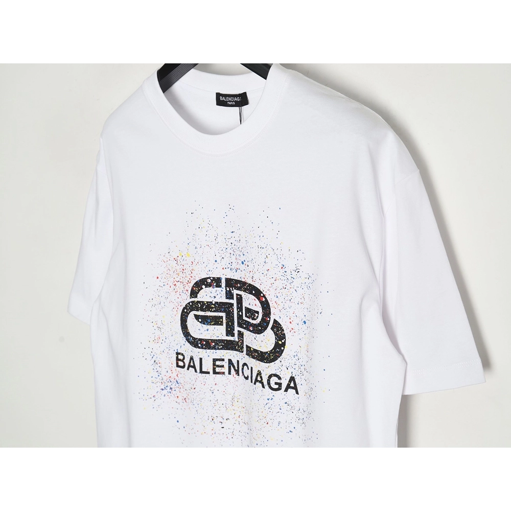 Balenciaga Ink splash lock print short sleeves,Cheap Replica Reps Balenciaga