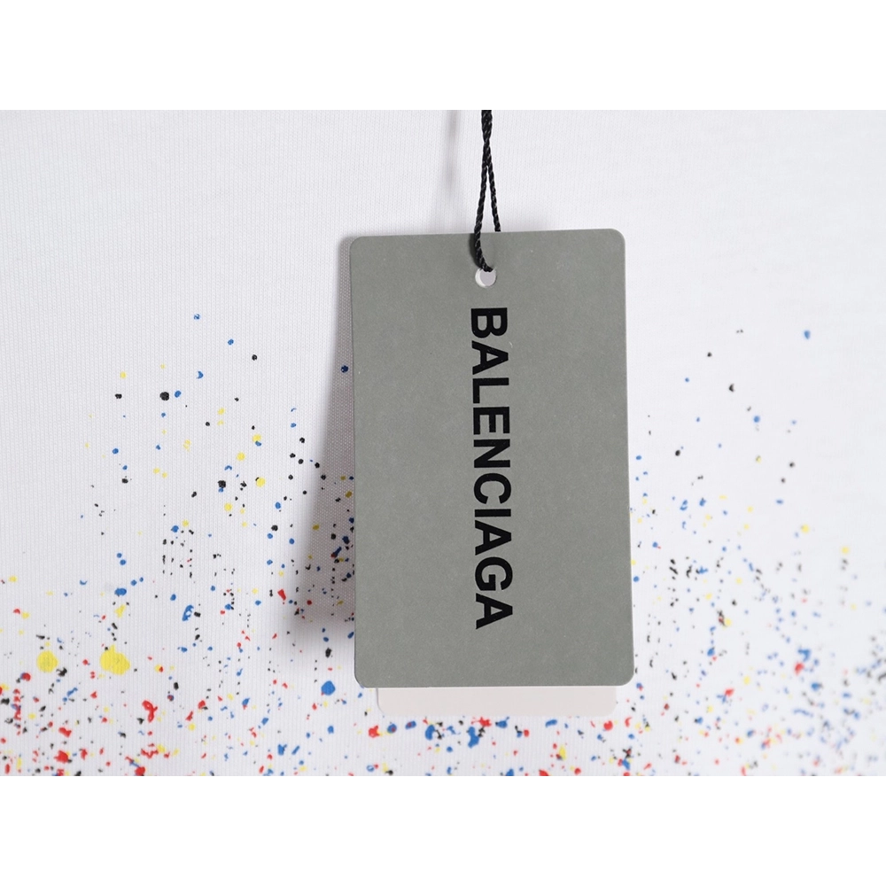 Balenciaga Ink splash lock print short sleeves,Cheap Replica Reps Balenciaga