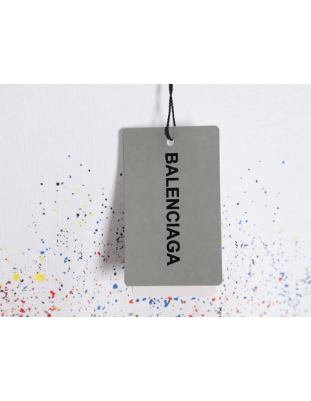 Balenciaga Ink splash lock print short sleeves,Cheap Replica Reps Balenciaga