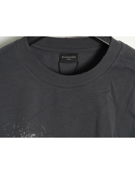 Balenciaga Blurred Coke Print Washed Ripped Long Sleeves TSK2,Cheap Replica Reps Balenciaga