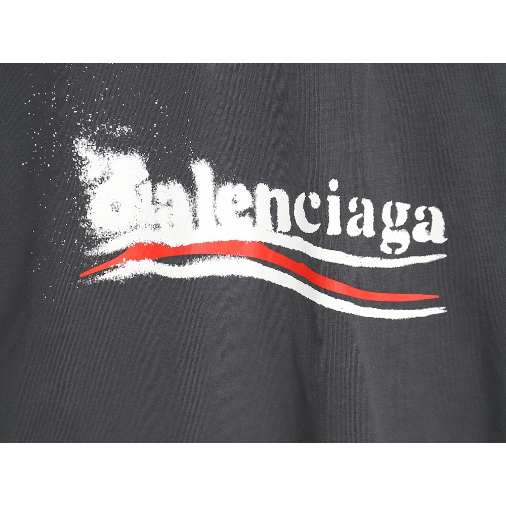 Balenciaga Blurred Coke Print Washed Ripped Long Sleeves TSK2,Cheap Replica Reps Balenciaga