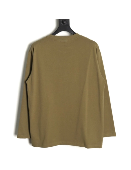 Balenciaga Blurred Coke Print Washed Ripped Long Sleeves TSK1,Cheap Replica Reps Balenciaga