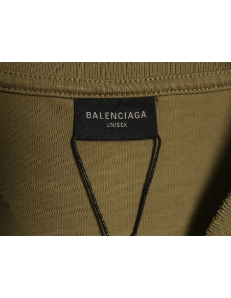 Balenciaga Blurred Coke Print Washed Ripped Long Sleeves TSK1,Cheap Replica Reps Balenciaga